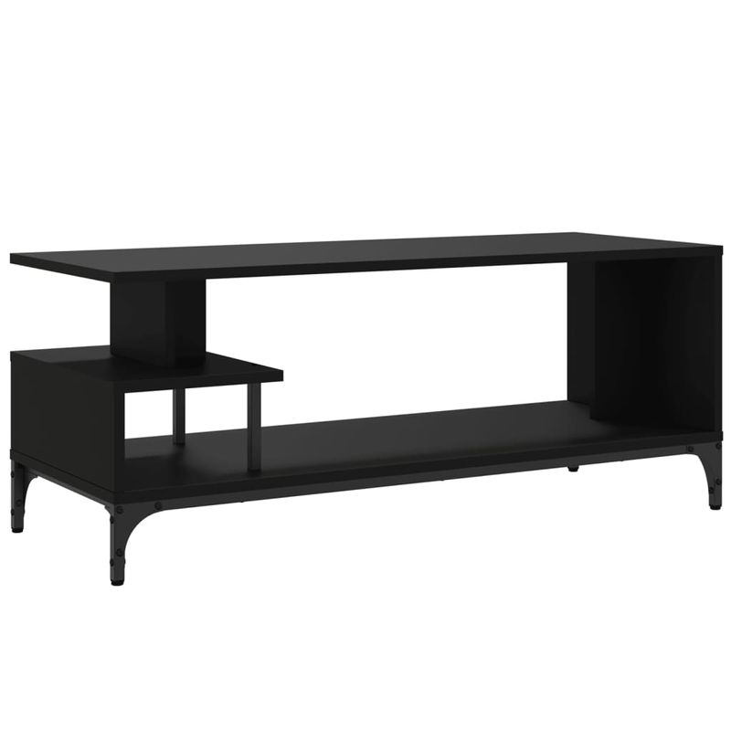 Casa si Gradina - Mobilier - Comode si corpuri - Comode - Comoda TV negru 102x40x41 cm lemn si otel vopsit electrostatic - Infinity.ro