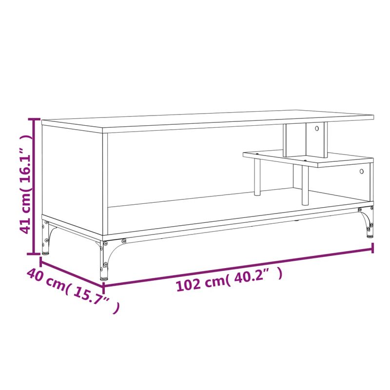 Casa si Gradina - Mobilier - Comode si corpuri - Comode - Comoda TV negru 102x40x41 cm lemn si otel vopsit electrostatic - Infinity.ro