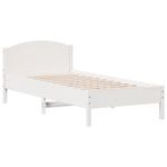 Casa si Gradina - Mobilier - Paturi si accesorii - Paturi - Cadru de pat cu tablie, alb, 90x200 cm, lemn masiv de pin - Infinity.ro