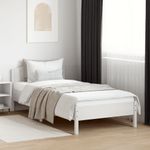 Casa si Gradina - Mobilier - Paturi si accesorii - Paturi - Cadru de pat cu tablie, alb, 90x200 cm, lemn masiv de pin - Infinity.ro