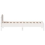 Casa si Gradina - Mobilier - Paturi si accesorii - Paturi - Cadru de pat cu tablie, alb, 90x200 cm, lemn masiv de pin - Infinity.ro