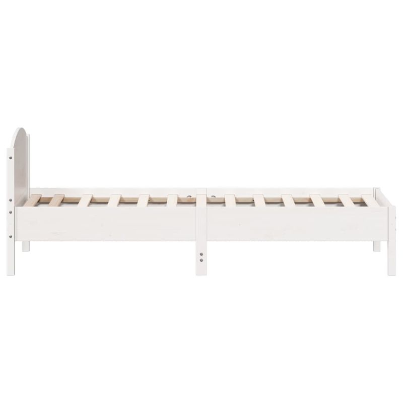 Casa si Gradina - Mobilier - Paturi si accesorii - Paturi - Cadru de pat cu tablie, alb, 90x200 cm, lemn masiv de pin - Infinity.ro