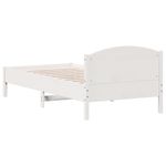 Casa si Gradina - Mobilier - Paturi si accesorii - Paturi - Cadru de pat cu tablie, alb, 90x200 cm, lemn masiv de pin - Infinity.ro