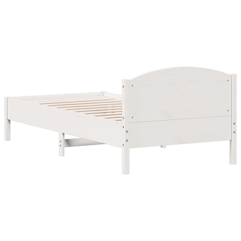 Casa si Gradina - Mobilier - Paturi si accesorii - Paturi - Cadru de pat cu tablie, alb, 90x200 cm, lemn masiv de pin - Infinity.ro