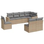Casa si Gradina - Gradina si terasa - Mobilier exterior - Canapele si fotolii gradina - Set canapele de gradina, 8 piese, cu perne, bej, poliratan - Infinity.ro