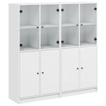 Casa si Gradina - Mobilier - Biblioteci si rafturi - Biblioteci - Biblioteca cu usi, alb, 136x37x142 cm, lemn prelucrat - Infinity.ro