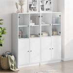 Casa si Gradina - Mobilier - Biblioteci si rafturi - Biblioteci - Biblioteca cu usi, alb, 136x37x142 cm, lemn prelucrat - Infinity.ro