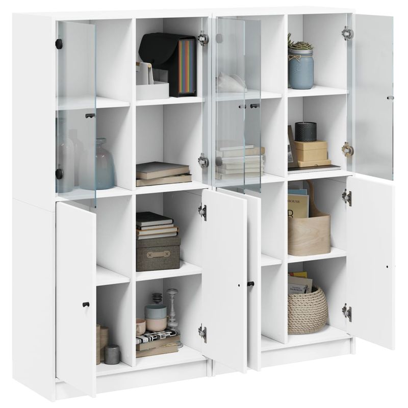 Casa si Gradina - Mobilier - Biblioteci si rafturi - Biblioteci - Biblioteca cu usi, alb, 136x37x142 cm, lemn prelucrat - Infinity.ro