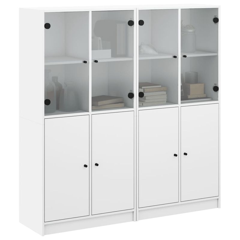 Casa si Gradina - Mobilier - Biblioteci si rafturi - Biblioteci - Biblioteca cu usi, alb, 136x37x142 cm, lemn prelucrat - Infinity.ro