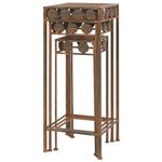 Casa si Gradina - Gradinarit si plante - Plante si ghivece - Ghivece si suporturi - Set suport plante, 3 buc., ruginiu, metal, stil vintage - Infinity.ro