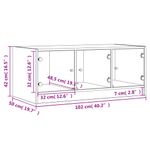 Casa si Gradina - Mobilier - Mese si birouri - Masute de cafea - Masuta de cafea cu usi din sticla, gri beton, 102x50x42 cm - Infinity.ro