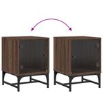 Casa si Gradina - Mobilier - Comode si corpuri - Noptiere - Noptiera cu usa din sticla, stejar maro, 35x37x50 cm - Infinity.ro