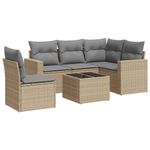 Casa si Gradina - Gradina si terasa - Mobilier exterior - Canapele si fotolii gradina - Set canapele de gradina cu perne, 6 piese, bej, poliratan - Infinity.ro
