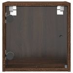 Casa si Gradina - Mobilier - Comode si corpuri - Noptiere - Noptiere cu usi din sticla, 2 buc., stejar maro, 35x37x35 cm - Infinity.ro