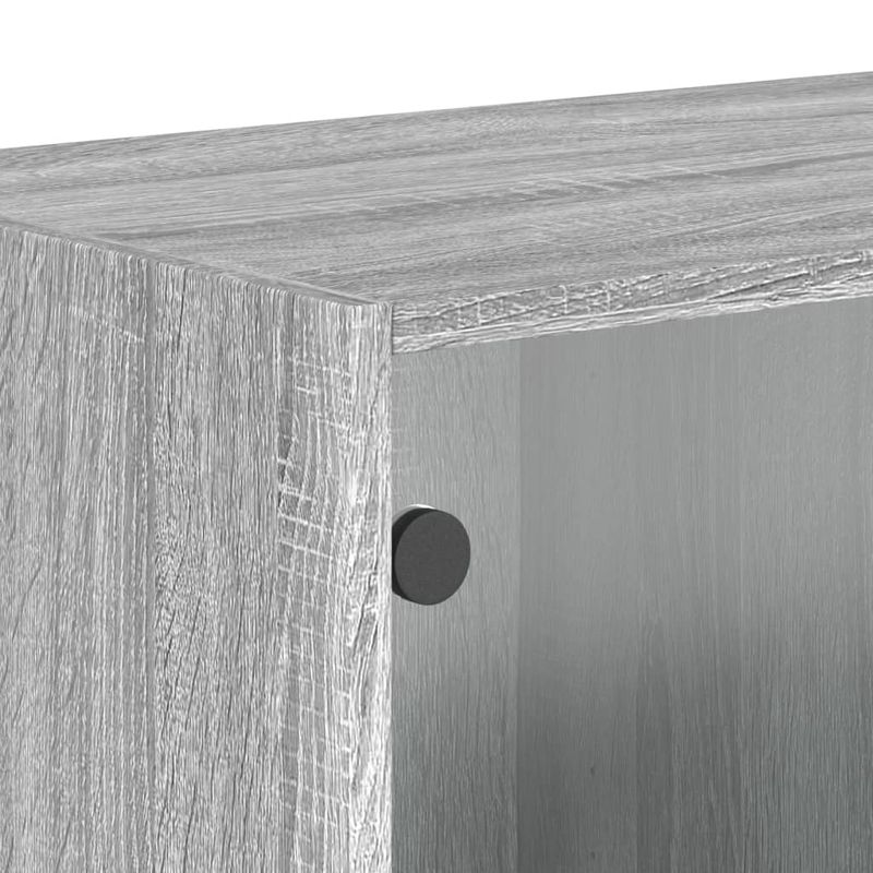 Casa si Gradina - Mobilier - Dulapuri si sifoniere - Dulapuri - Dulap de perete cu usi din sticla, gri sonoma, 68,5x37x35 cm - Infinity.ro