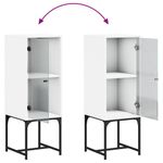 Casa si Gradina - Mobilier - Comode si corpuri - Comode - Noptiera cu usa de sticla, alb, 35x37x100 cm - Infinity.ro