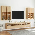 Casa si Gradina - Mobilier - Comode si corpuri - Comode - Comode TV de perete cu lumini LED, 7 piese, stejar sonoma - Infinity.ro