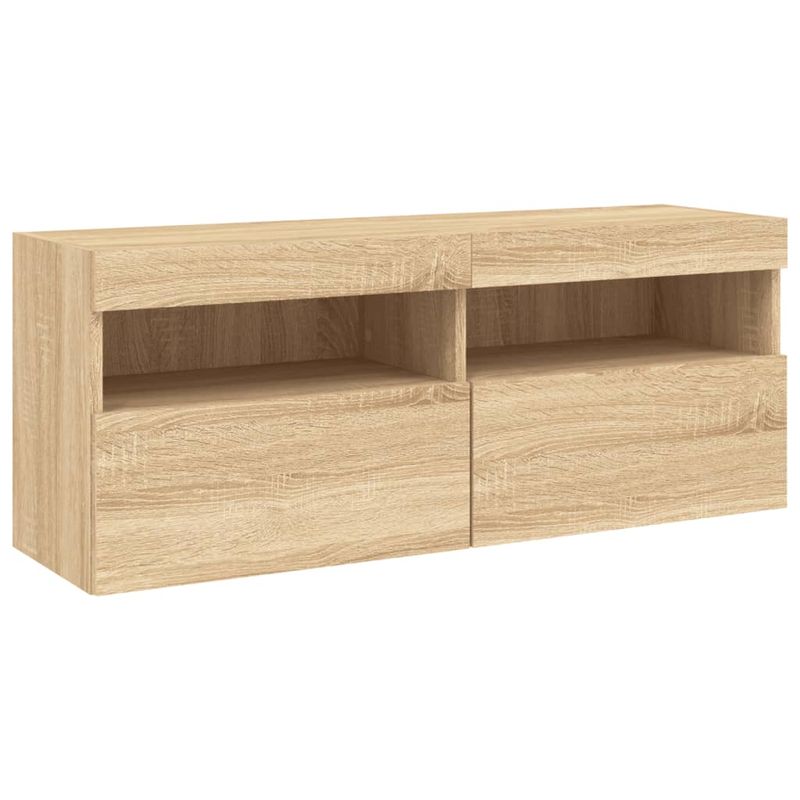 Casa si Gradina - Mobilier - Comode si corpuri - Comode - Comode TV de perete cu lumini LED, 7 piese, stejar sonoma - Infinity.ro
