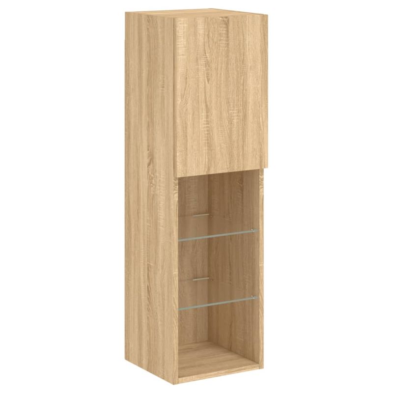 Casa si Gradina - Mobilier - Comode si corpuri - Comode - Comode TV de perete cu lumini LED, 7 piese, stejar sonoma - Infinity.ro
