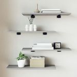Casa si Gradina - Mobilier - Biblioteci si rafturi - Rafturi - Rafturi de perete, 4 buc., gri sonoma, 60x20x1,5 cm, lemn - Infinity.ro