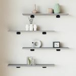 Casa si Gradina - Mobilier - Biblioteci si rafturi - Rafturi - Rafturi de perete, 4 buc., gri sonoma, 60x10x1,5 cm, lemn - Infinity.ro