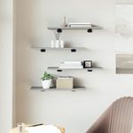 Casa si Gradina - Mobilier - Biblioteci si rafturi - Rafturi - Rafturi de perete, 4 buc., gri sonoma, 60x20x1,5 cm, lemn - Infinity.ro