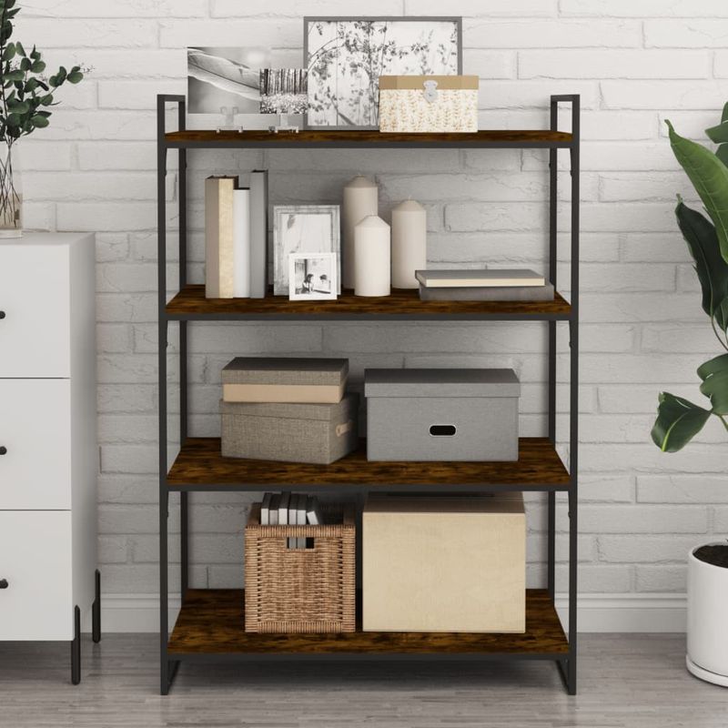 Casa si Gradina - Mobilier - Biblioteci si rafturi - Rafturi - Rafturi perete 4 buc. stejar fumuriu 80x40x1,5 cm lemn compozit - Infinity.ro