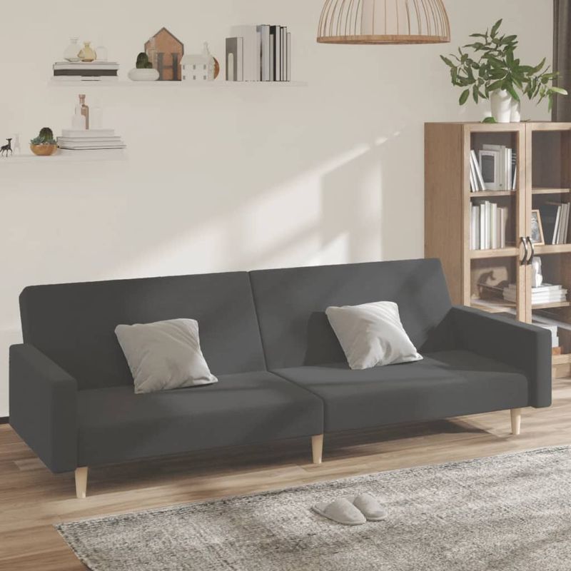 Casa si Gradina - Mobilier - Canapele si coltare - Canapele - Canapea extensibila cu 2 locuri, gri inchis, textil - Infinity.ro
