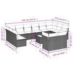 Casa si Gradina - Gradina si terasa - Mobilier exterior - Seturi mobila gradina - Set mobilier de gradina cu perne, 13 piese, negru, poliratan - Infinity.ro
