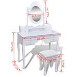 Casa si Gradina - Mobilier - Comode si corpuri - Masute de toaleta - Masa de toaleta cu oglinda si taburet, 7 sertare, alb - Infinity.ro