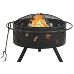 Casa si Gradina - Termice - Sobe, Seminee si accesorii - Seminee - Vatra de foc cu vatrai, 76 cm, otel, XXL - Infinity.ro