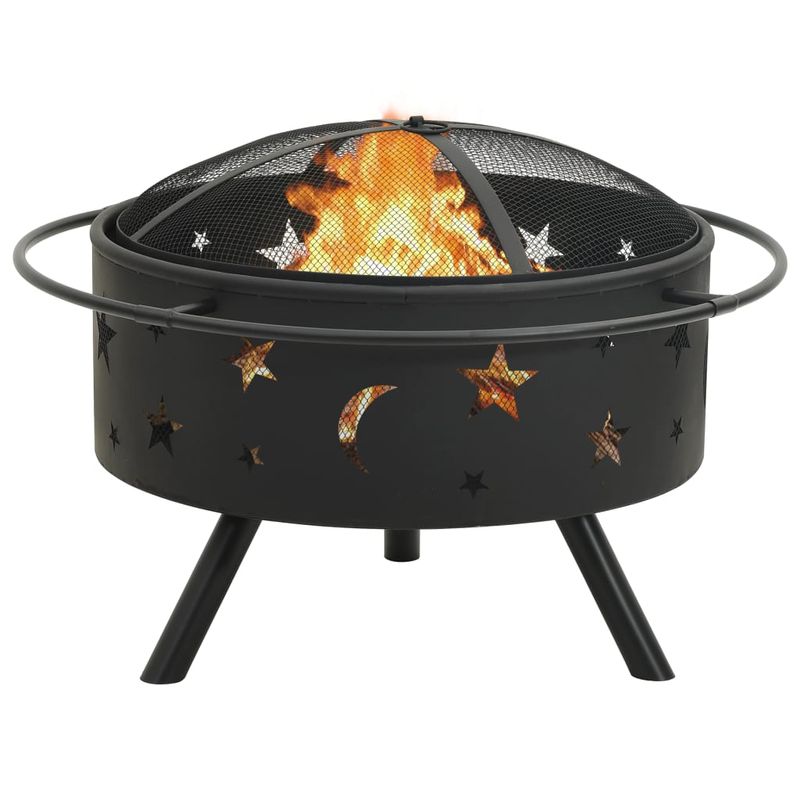 Casa si Gradina - Termice - Sobe, Seminee si accesorii - Seminee - Vatra de foc cu vatrai, 76 cm, otel, XXL - Infinity.ro
