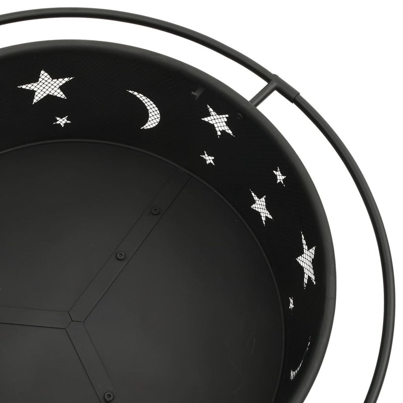 Casa si Gradina - Termice - Sobe, Seminee si accesorii - Seminee - Vatra de foc cu vatrai, 76 cm, otel, XXL - Infinity.ro