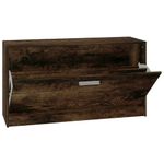 Casa si Gradina - Mobilier - Organizare si depozitare - Organizator incaltaminte - Banca pentru pantofi stejar fumuriu 80x24x45 cm lemn prelucrat - Infinity.ro
