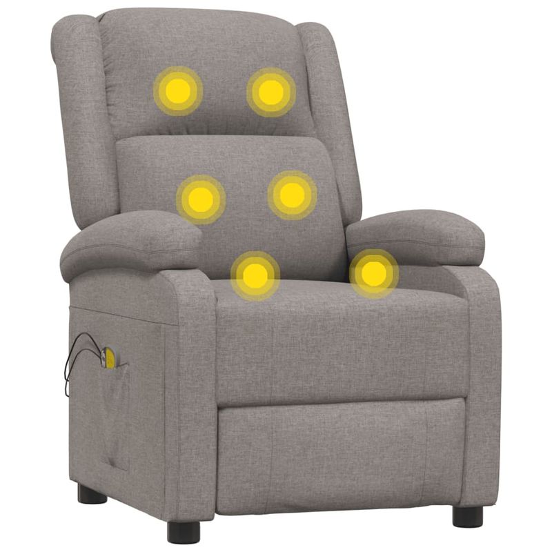 Ingrijire personala si Cosmetice - Sanatate si wellness - Articole wellness - Fotolii de masaj - Fotoliu de masaj electric rabatabil, gri taupe, textil - Infinity.ro