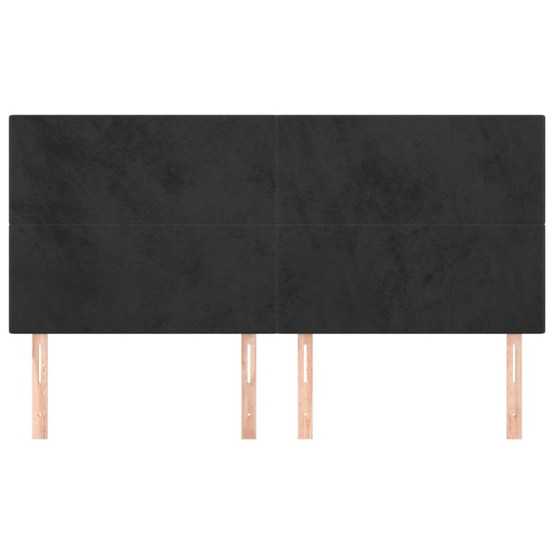 Casa si Gradina - Mobilier - Paturi si accesorii - Accesorii paturi - Tablii de pat, 4 buc, negru, 80x5x78/88 cm, catifea - Infinity.ro