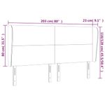 Casa si Gradina - Mobilier - Paturi si accesorii - Accesorii paturi - Tablie pat cu urechi albastru inchis 203x23x118/128 cm catifea - Infinity.ro