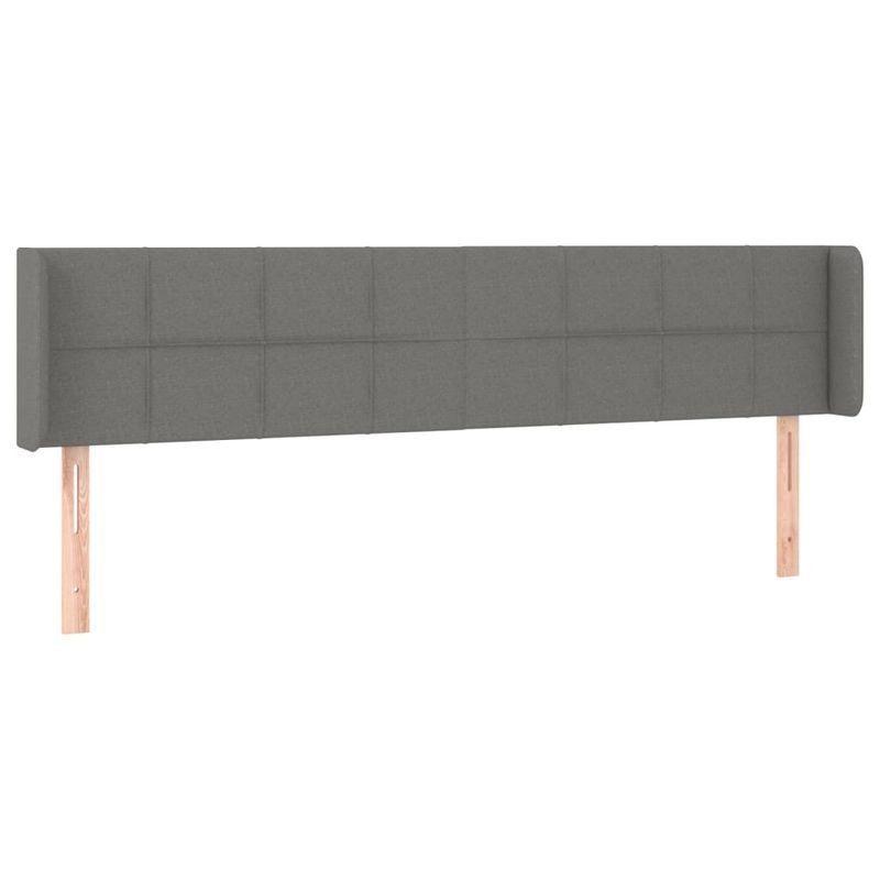 Casa si Gradina - Mobilier - Paturi si accesorii - Accesorii paturi - Tablie de pat cu LED, gri inchis, 203x16x78/88 cm, textil - Infinity.ro