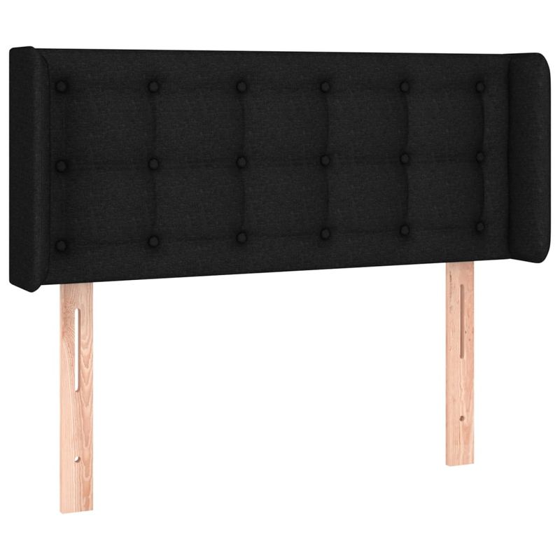 Casa si Gradina - Mobilier - Paturi si accesorii - Accesorii paturi - Tablie de pat cu LED, negru, 83x16x78/88 cm, textil - Infinity.ro