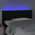 Casa si Gradina - Mobilier - Paturi si accesorii - Accesorii paturi - Tablie de pat cu LED, negru, 83x16x78/88 cm, textil - Infinity.ro