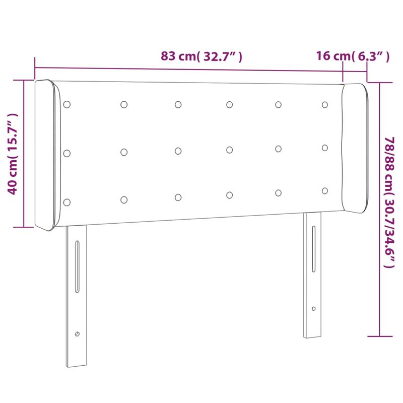Casa si Gradina - Mobilier - Paturi si accesorii - Accesorii paturi - Tablie de pat cu LED, negru, 83x16x78/88 cm, textil - Infinity.ro