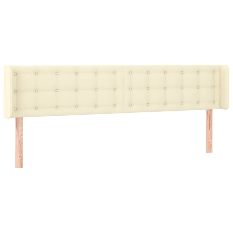 Casa si Gradina - Mobilier - Paturi si accesorii - Accesorii paturi - Tablie de pat cu LED, crem, 163x16x78/88 cm, piele ecologica - Infinity.ro