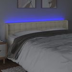 Casa si Gradina - Mobilier - Paturi si accesorii - Accesorii paturi - Tablie de pat cu LED, crem, 163x16x78/88 cm, piele ecologica - Infinity.ro