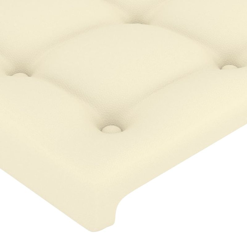 Casa si Gradina - Mobilier - Paturi si accesorii - Accesorii paturi - Tablie de pat cu LED, crem, 163x16x78/88 cm, piele ecologica - Infinity.ro