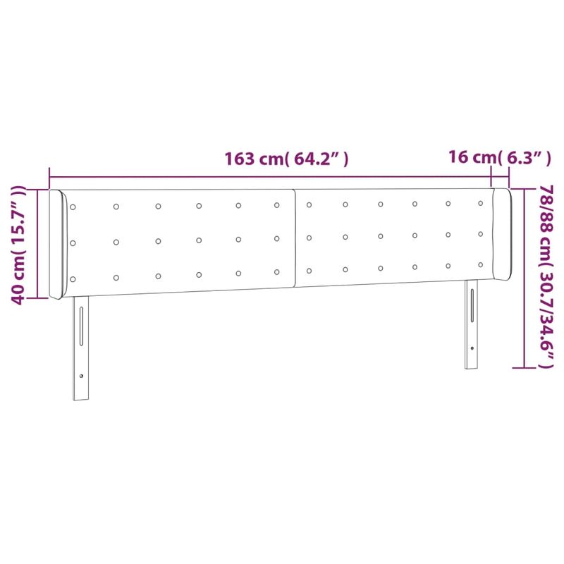 Casa si Gradina - Mobilier - Paturi si accesorii - Accesorii paturi - Tablie de pat cu LED, crem, 163x16x78/88 cm, piele ecologica - Infinity.ro