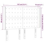 Casa si Gradina - Mobilier - Paturi si accesorii - Accesorii paturi - Tablie de pat cu aripioare, alb, 147x16x118/128 cm, piele eco - Infinity.ro