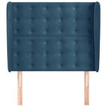 Casa si Gradina - Mobilier - Paturi si accesorii - Accesorii paturi - Tablie pat cu urechi albastru inchis 103x23x118/128cm catifea - Infinity.ro