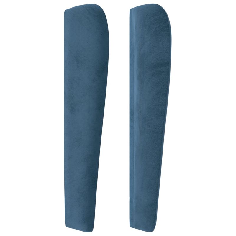 Casa si Gradina - Mobilier - Paturi si accesorii - Accesorii paturi - Tablie pat cu urechi albastru inchis 103x23x118/128cm catifea - Infinity.ro