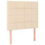 Casa si Gradina - Mobilier - Paturi si accesorii - Paturi - Pat cu arcuri, saltea si LED, crem, 80x200 cm, textil - Infinity.ro
