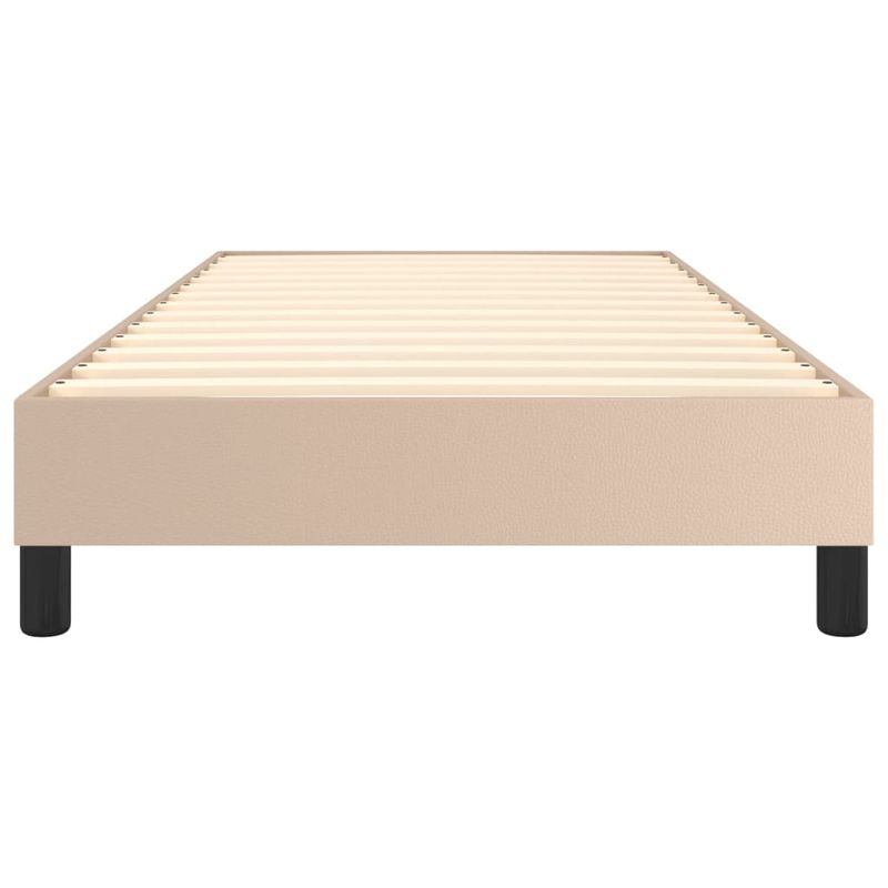 Casa si Gradina - Mobilier - Paturi si accesorii - Paturi - Cadru de pat box spring, cappuccino, 100x200cm, piele ecologica, înălțime 25 cm - Infinity.ro